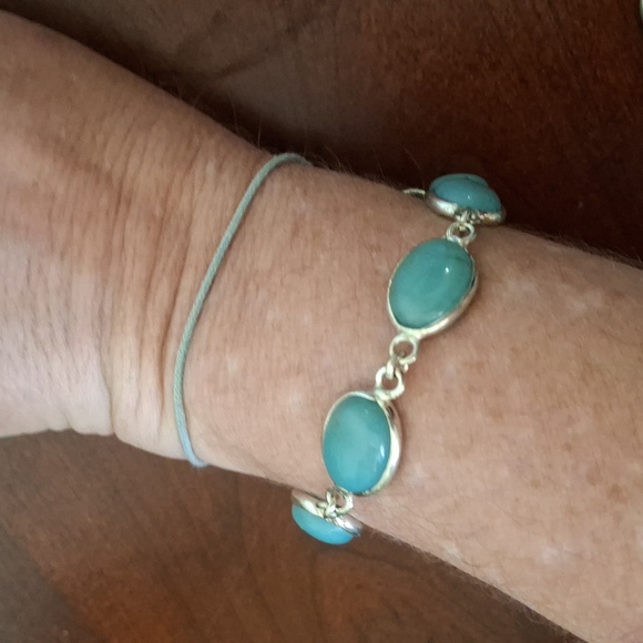 New Blue Chalcedony Silver Bracelet. - Picture 4 of 6